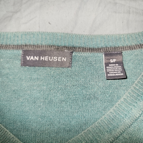 Teal sweater v-neck - Picture 3 of 4